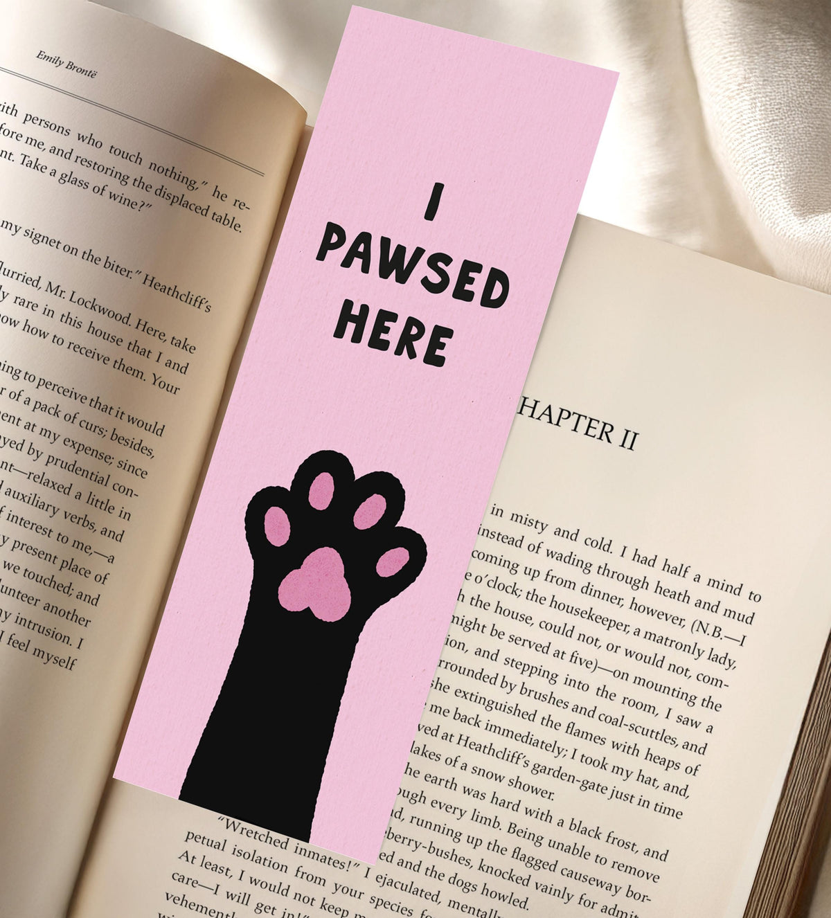 I Pawsed Here Bookmark, Funny Cat Bookmark, Cat Lover Gift, Book Lover Gift - PulpKo